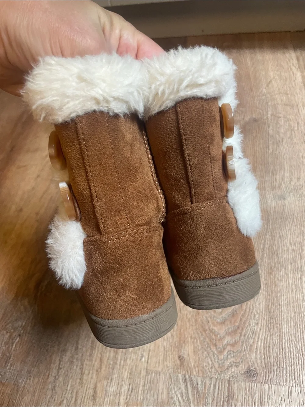 Jumping Beans Boots Faux Suede Button Detail Size 5 Toddler Winter Shoes